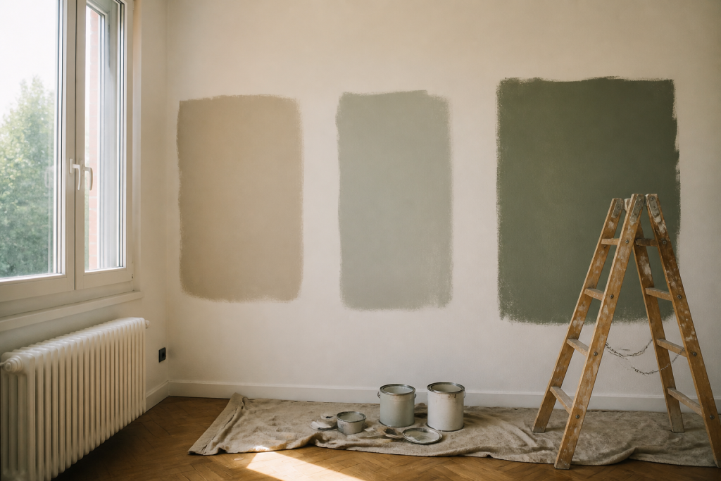 Tableau comparatif surface peinture avec dimensions pieces standards